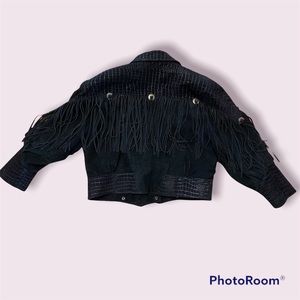 Vintage leather tassel jacket